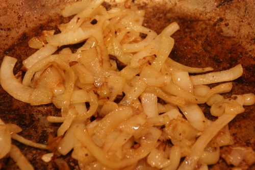 It will take several minutes to cook the onions on medium heat